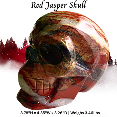 3.5 Lb Red Jasper Crystal Skull
