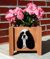 Handmade Cocker Spaniel Dog Planter Box - Black Parti Shugar Plums Gift Store