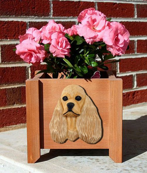 Handmade Cocker Spaniel Dog Planter Box