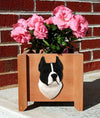 Staffordshire Terrier Wood Planter Box - Black/White Shugar Plums Gift Store