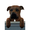 Wood Carved Pit Bull Dog Door Topper - Brindle Shugar Plums Gift Store