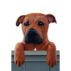 Wood Carved Pit Bull Dog Door Topper - Red Shugar Plums Gift Store