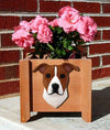 Staffordshire Terrier Planter Box - Red/White Shugar Plums Gift Store