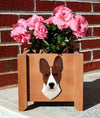 Basenji Dog Wood Planter Box - Brindle/White Shugar Plums Gift Store