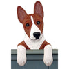 Wood Carved Basenji Dog Door Topper - Red Shugar Plums Gift Store