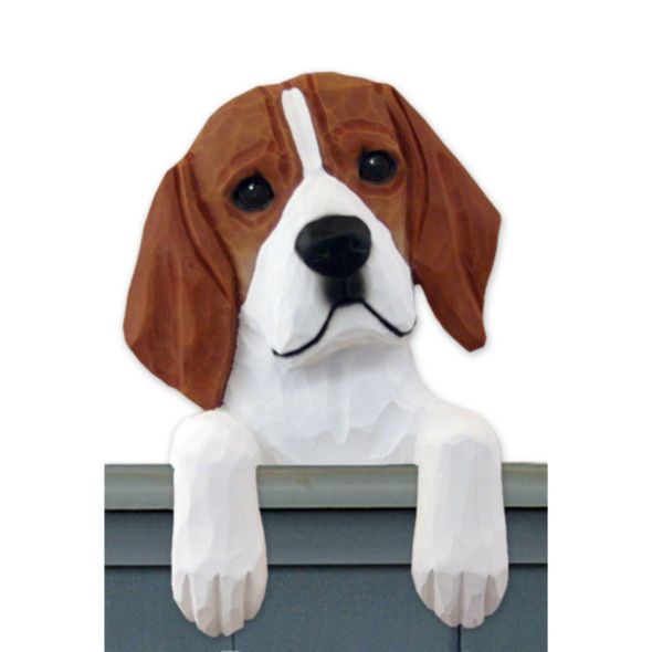 Wood Carved Beagle Dog Door Topper