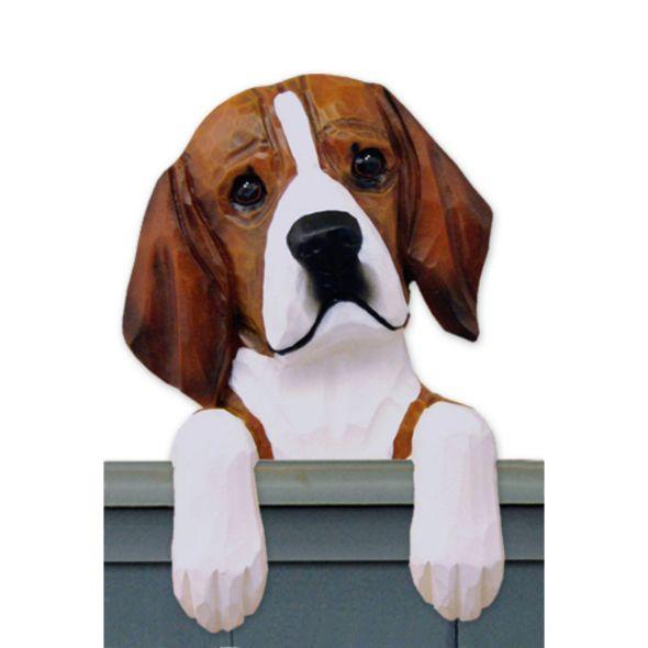 Wood Carved Beagle Dog Door Topper