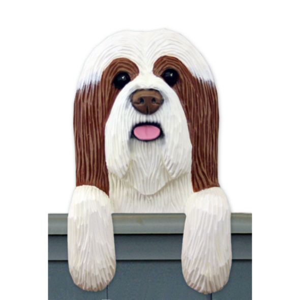 Wood Carved Bearded Collie Dog Door Topper