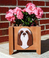 Bearded Collie Wood Planter Box - Brown/White Shugar Plums Gift Store