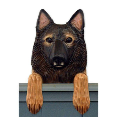 Wood Carved Belgian Tervuren Dog Door Topper - Shugar Plums Gift Store