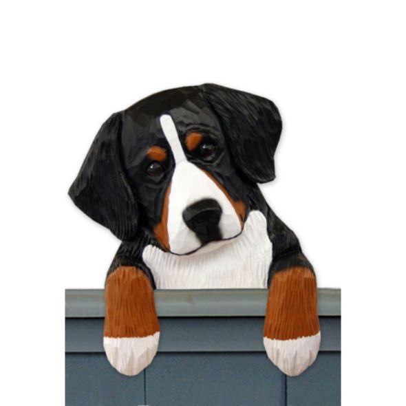 Wood Carved Bernese Mountain Dog Dog Door Topper