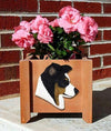 Border Collie Dog Planter Box - Black Tri Shugar Plums Gift Store