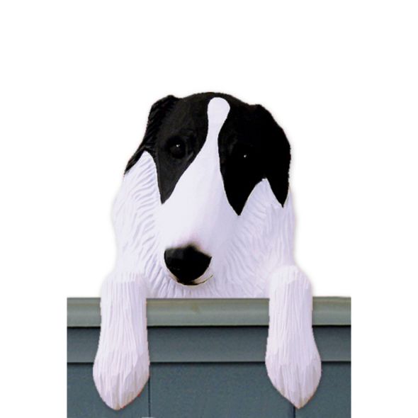 Wood Carved Borzoi Dog Door Topper