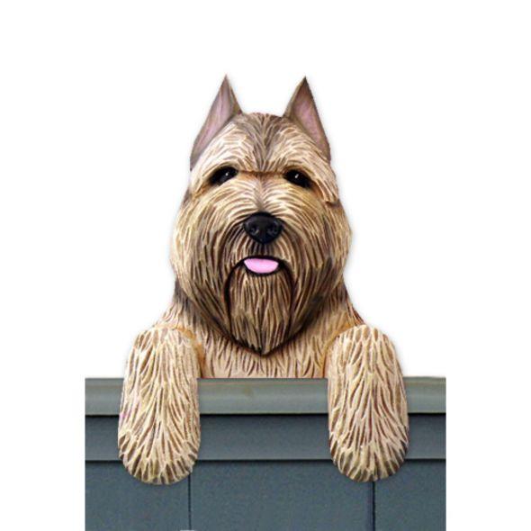 Wood Carved Bouvier Dog Door Topper