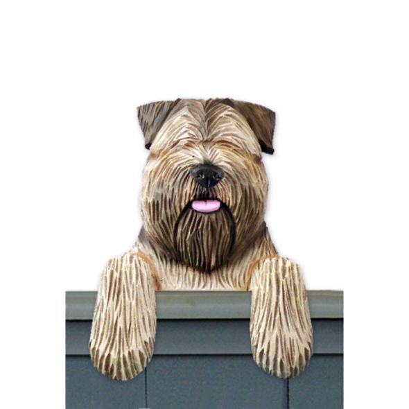 Wood Carved Bouvier Dog Door Topper