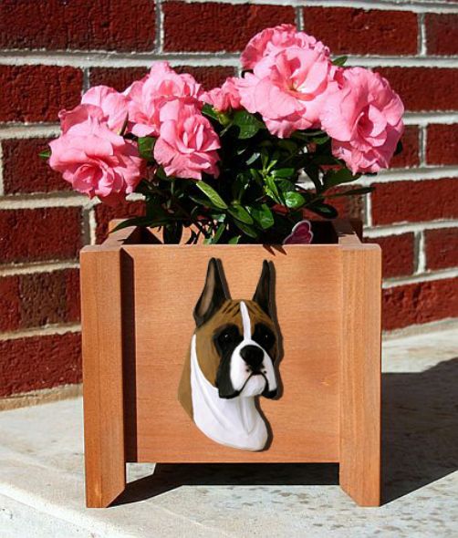 Handmade Boxer Dog Planter Box