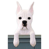 Wood Carved Boxer Dog Door Topper - Crop White Shugar Plums Gift Store