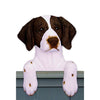 Wood Carved Brittany Dog Door Topper - Liver Shugar Plums Gift Store