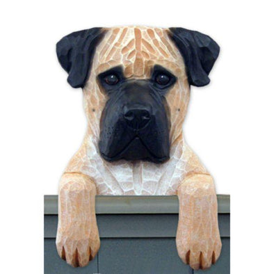Wood Carved Bullmastiff Dog Door Topper - Fawn Shugar Plums Gift Store