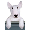 Wood Carved Bull Terrier Dog Door Topper - White Shugar Plums Gift Store
