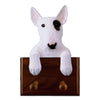Custom Bull Terrier Dog Leash Holder - White With Patch Shugar Plums Gift Store