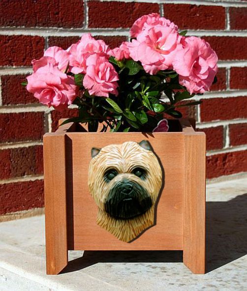 Handmade Cairn Terrier Dog Planter Box