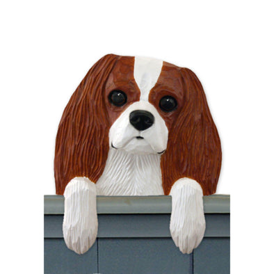 Wood Carved Cavalier King Charles Dog Door Topper - Blenheim Shugar Plums Gift Store