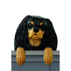 Wood Carved Cavalier King Charles Dog Door Topper - Black/Tan Shugar Plums Gift Store
