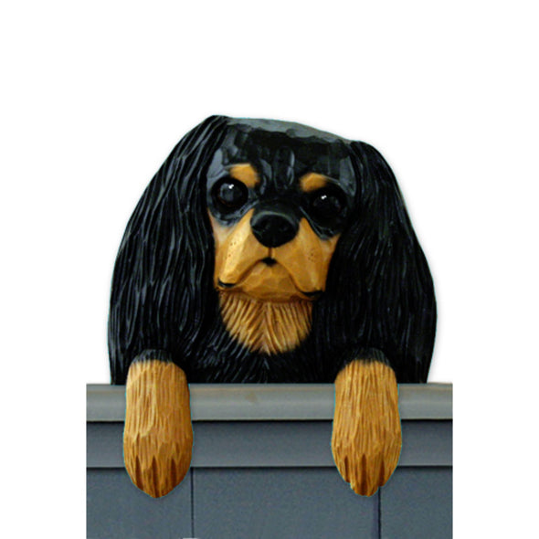Wood Carved Cavalier King Charles Dog Door Topper