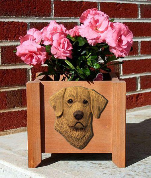 Handmade Chesapeake Bay Retriever Dog Planter Box