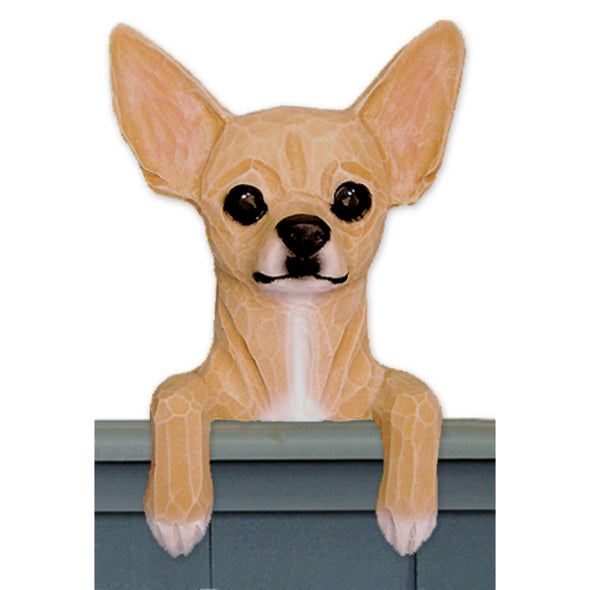 Wood Carved Chihuahua Dog Door Topper