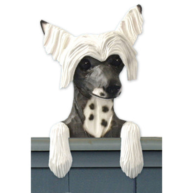 Wood Carved Chinese Crested Dog Door Topper - Shugar Plums Gift Store