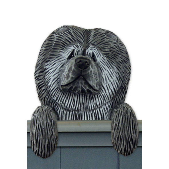Wood Carved Chow Chow Dog Door Topper
