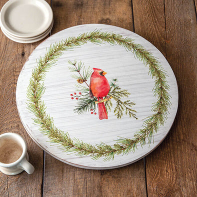 Christmas Cardinal Lazy Susan - Holiday Turntable - Shugar Plums Gift Store