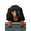 Wood Carved Dachshund (longhaired) Dog Door Topper - Black/Tan Shugar Plums Gift Store