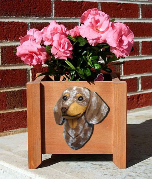 Handmade Dachshund Dog Planter Box