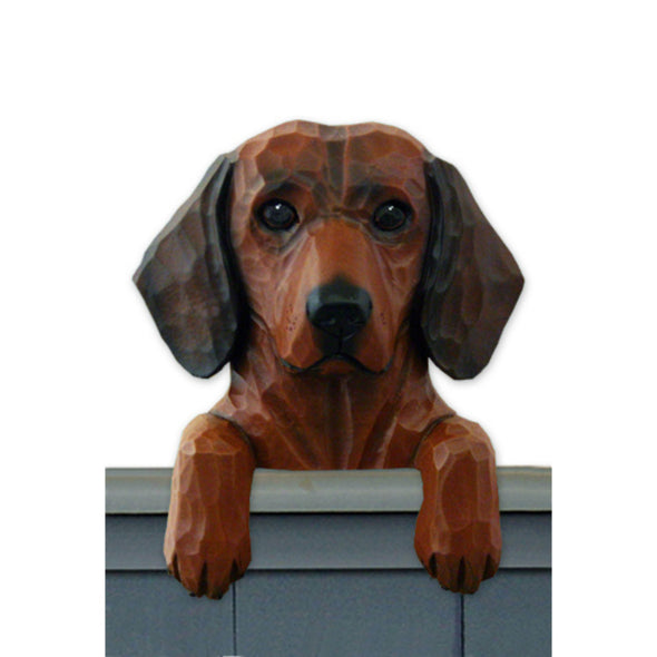 Wood Carved Dachshund Dog Door Topper