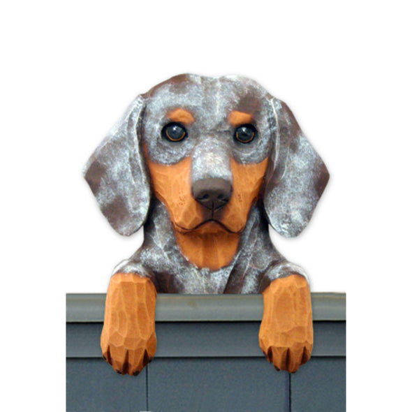 Wood Carved Dachshund Dog Door Topper