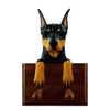 Doberman Dog Leash Holder - Crop Bk/Tan Shugar Plums Gift Store