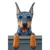Wood Carved Doberman Dog Door Topper - Cropped Blue Shugar Plums Gift Store
