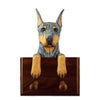 Doberman Dog Leash Holder - Crop Blue Shugar Plums Gift Store