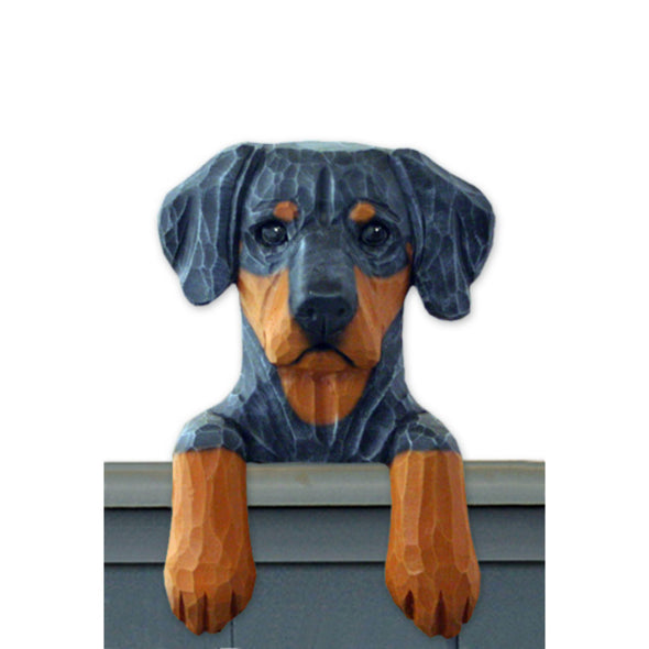 Wood Carved Doberman  Dog Door Topper