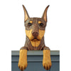 Wood Carved Doberman Dog Door Topper - Cropped Red Shugar Plums Gift Store