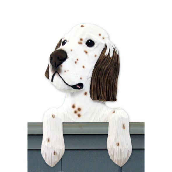 Wood Carved English Setter  Dog Door Topper