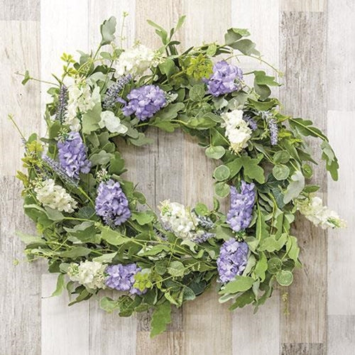 Mixed Hyacinth & Lavender Wreath 24"
