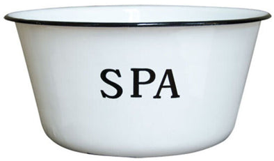 Spa Enamelware Bowl White & Black Trim Farmhouse Bath - Shugar Plums Gift Store