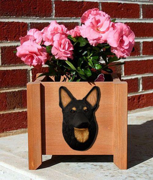 Handmade German Shepherd Dog Planter Box