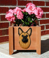 Handmade German Shepherd Dog Planter Box - Gold w/ Blk Saddle Shugar Plums Gift Store