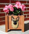 Handmade German Shepherd Dog Planter Box - Tan w/ Blk Saddle Shugar Plums Gift Store
