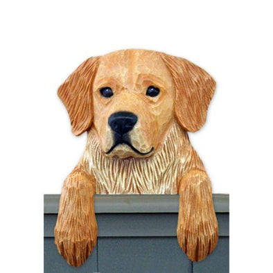 Wood Carved Golden Retriever Dog Door Topper - Light Shugar Plums Gift Store